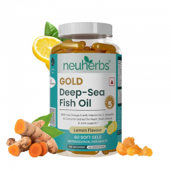 Neuherbs Gold Deep-Sea Fish 1800mg of omega-3 with 1080mg of EPA and 720mg of DHA, 60 Softgels